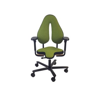 Popello MS Ergonomisk Kontorstol med Specialsæde og 3D-bevægelighed - her ses i en ærtegrøn farve ("!AK005 - Algebra")